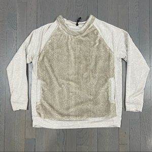 Capote Faux Vegan Fur Long Sleeve Crew Sweatshirt